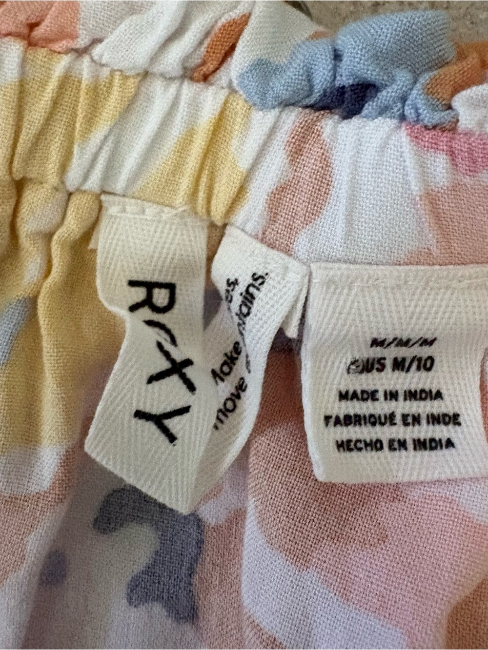 Roxy Another Day Printed Romper Off Shoulder Floral Medium Boho Pink Tropical - Picture 3 of 9